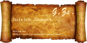 Gulrich Zsanett névjegykártya